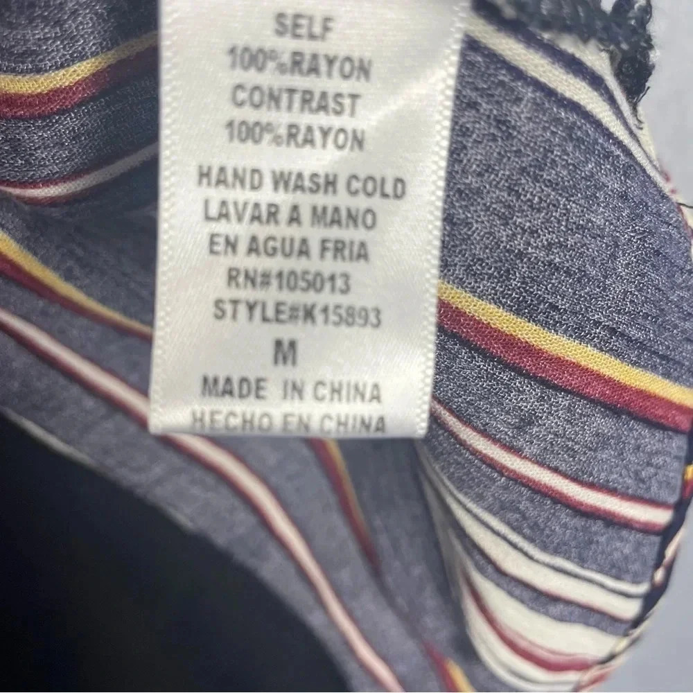 Andree by Unit Western Cowgirl Embroidered Striped Pop Over Henley Top - Picture 6 of 6